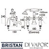Bristan Colonial Bath Shower Mixer Gold Dimensions